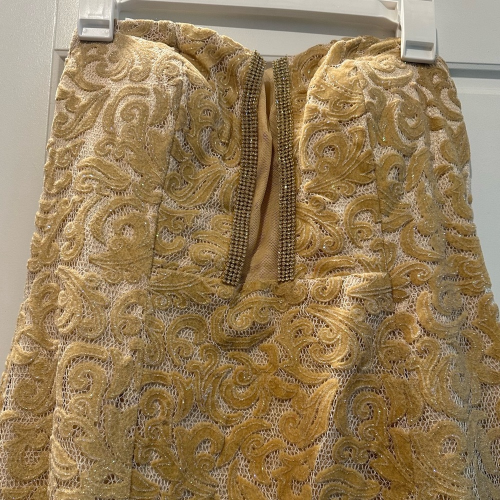 Elegant Gold Lace Dress